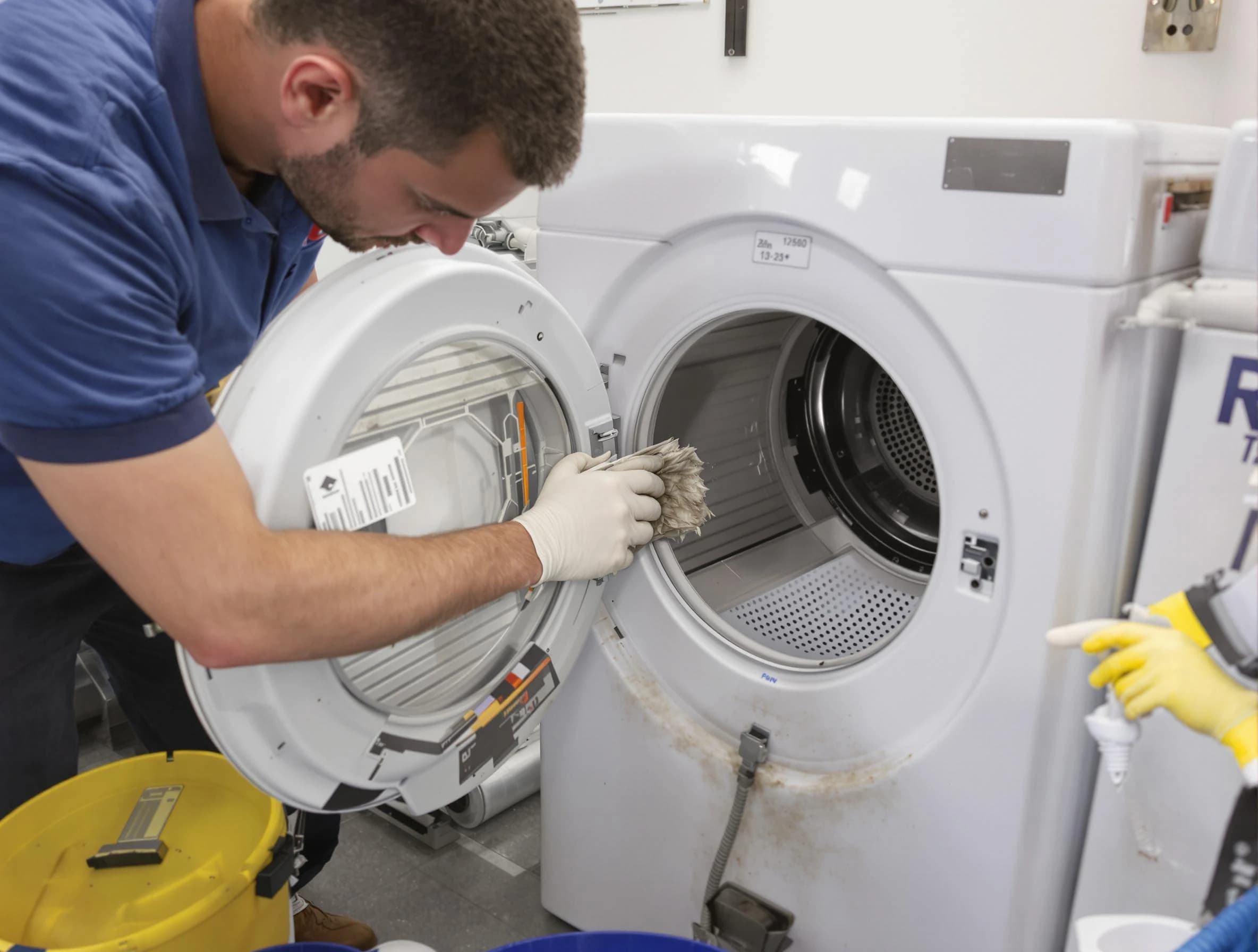 Litchfield Park Dryer Vent Cleaning specialist performing detailed lint trap cleaning service in Litchfield Park