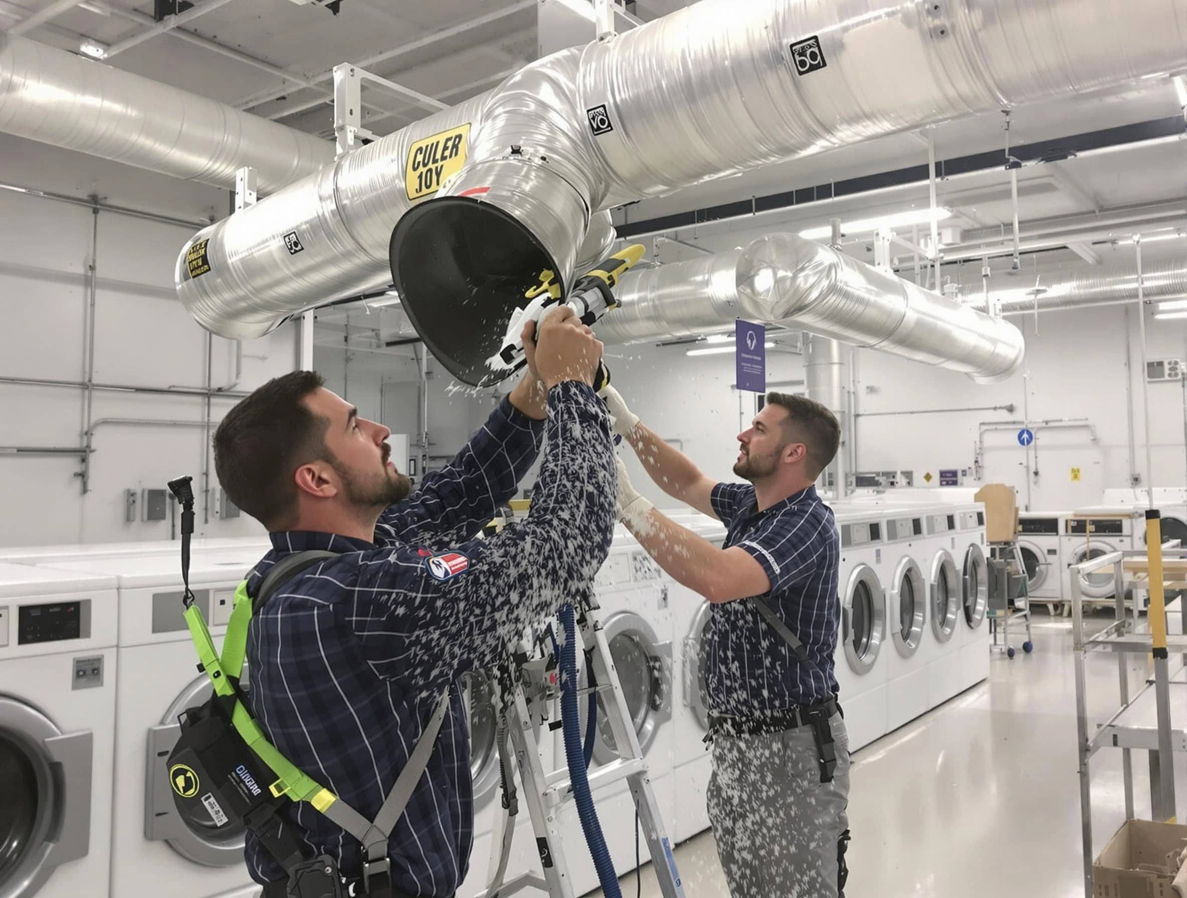 Litchfield Park Dryer Vent Cleaning team performing large-scale commercial dryer vent cleaning in Litchfield Park