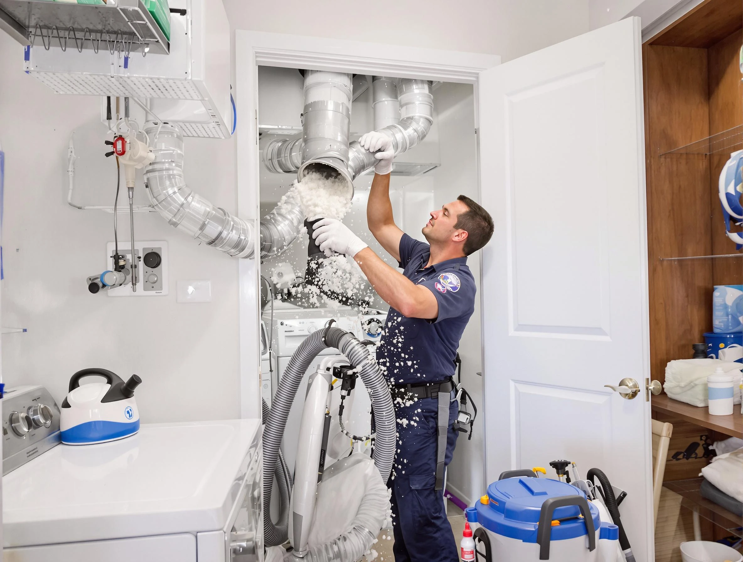 Litchfield Park Dryer Vent Cleaning technician delivering thorough residential dryer vent cleaning service in Litchfield Park